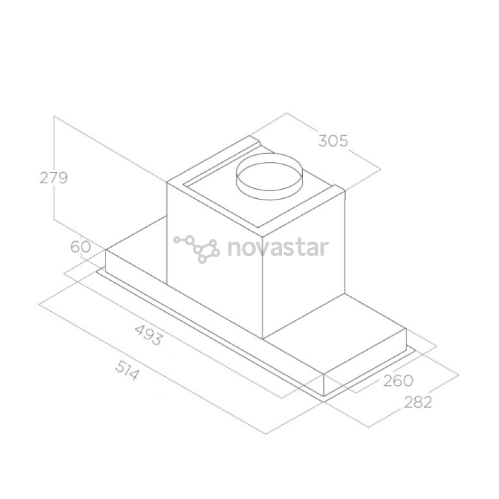 Gartraukis ELICA HIDDEN 2.0 IXGL/A/60, 690 m³/h, plotis 51.4 cm, Sidabrinis/baltas