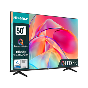 Hisense E7KQ, 50", Ultra HD, QLED, черный - Телевизор