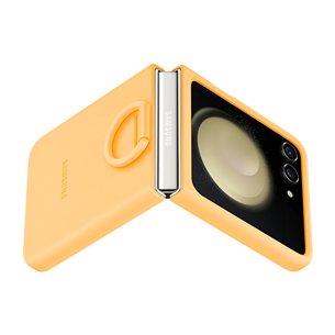 Dėklas Samsung Silicone Case with Ring, Galaxy Flip5, apricot