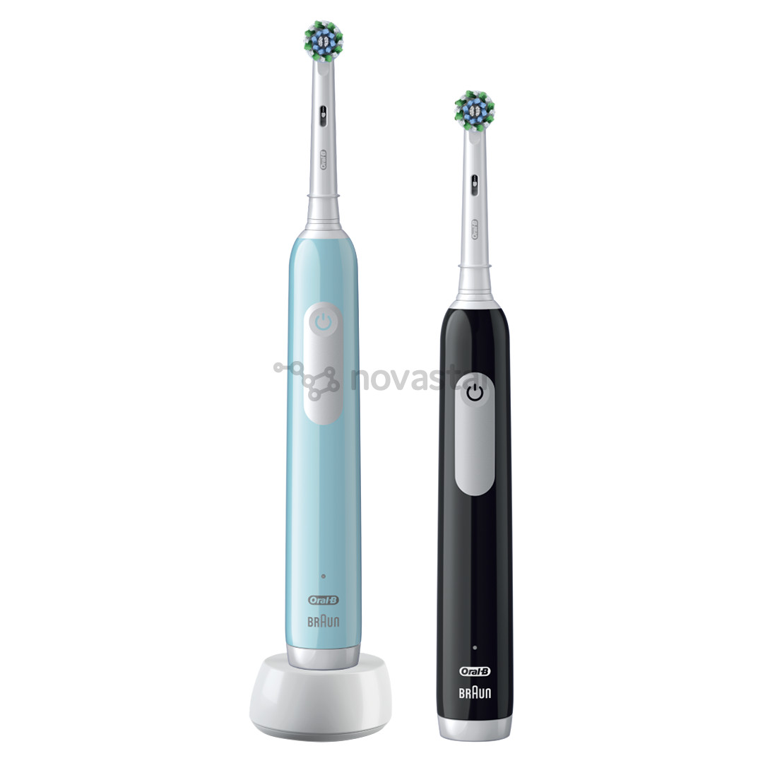 Braun Oral-B Pro Series 1, 2 vnt., šviesiai mėlynas/juodas - Elektriniai dantų šepetėliai