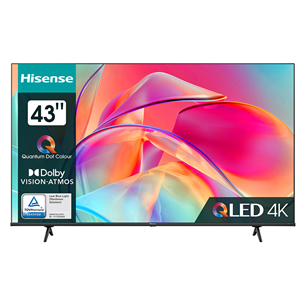 Televizorius Hisense E7KQ, 43", Ultra HD, QLED