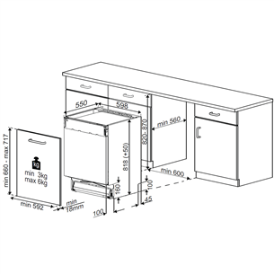 Beko, 13 place settings - Built-in dishwasher