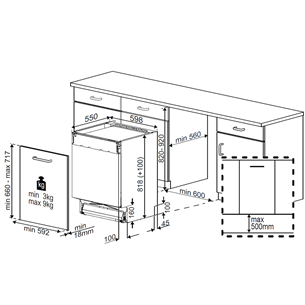 Įmontuojama indaplovė Beko BDIN38650C