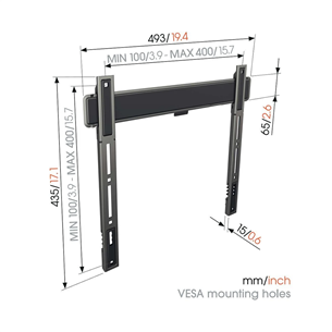 Televizoriaus laikiklis Vogel's TVM 5405 Fixed, 32'' - 77'', gray