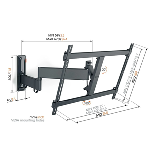 TV laikiklis Vogel's TVM 3643 Full-Motion, 180º, 40'' - 77'