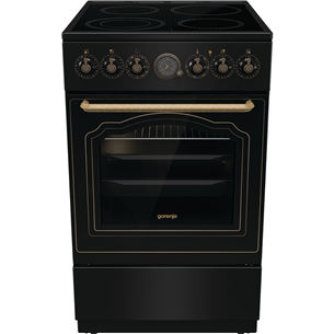 Gorenje, ретро, 70 л, черный - Отдельностоящая керамическая плита