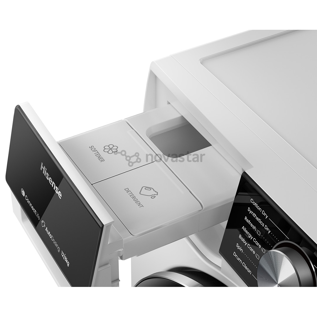 Hisense, 12/8 kg, gylis 56 cm, 1400 aps./min. - Skalbimo mašina - džiovyklė