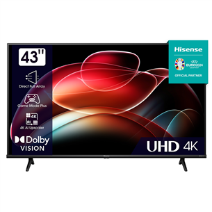 Hisense A6K, 43'', Ultra HD, LED LCD, боковые ножки, черный - Телевизор 43A6K