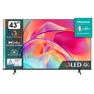 Hisense E7KQ, 43", Ultra HD, QLED, black - TV 43E7KQ