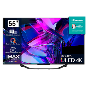 Televizorius Hisense U7KQ, 55'', Ultra HD, Mini LED, black 55U7KQ