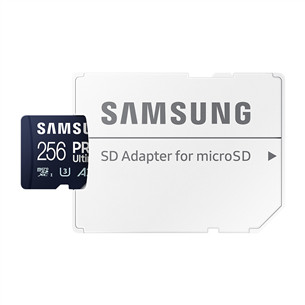 Samsung PRO Ultimate, microSDXC, SD adapteris, 256 GB - Atminties kortelė