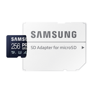Samsung PRO Ultimate, microSDXC, SD adapter, 256 GB - Memory card