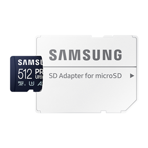 Samsung PRO Ultimate, microSDXC, SD adapter, 512 GB - Memory card