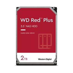 Western Digital WD Red Plus NAS, 2 ТБ, 5400 об/мин, 64 МБ, 3,5" - Жесткий диск HDD