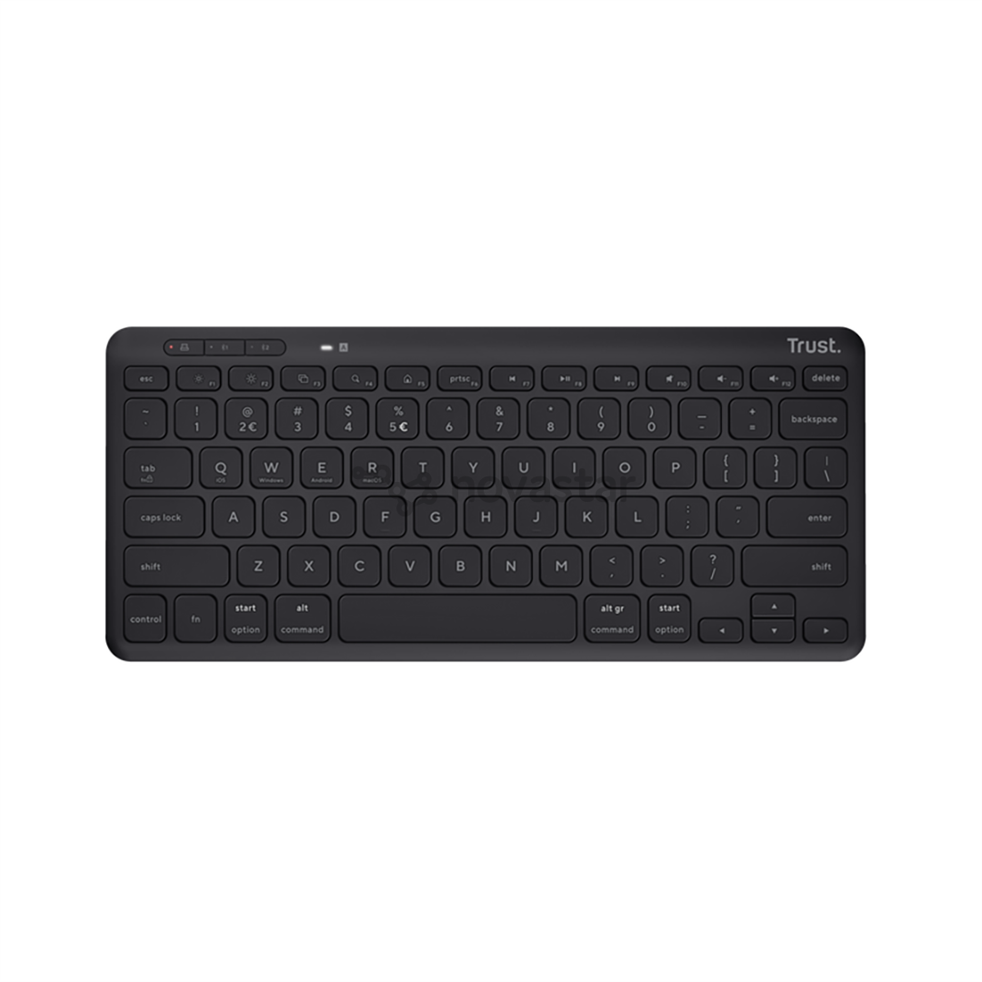 Klaviatūra Trust Lyra Compact, US, black, belaidė