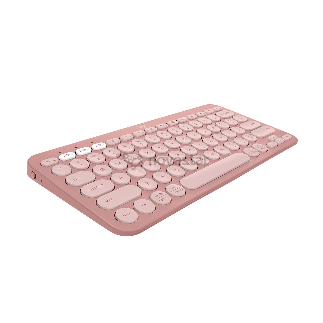 Klaviatūra Logitech Pebble Keys 2 K380s, US, rose, belaidė