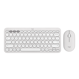Klaviatūra ir pelė Logitech Pebble 2 Combo, US, white