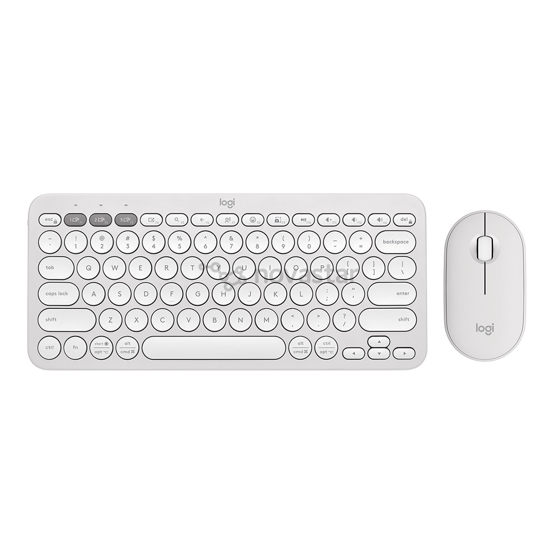 Logitech Pebble 2 Combo, US, balta - Klaviatūra ir pelė