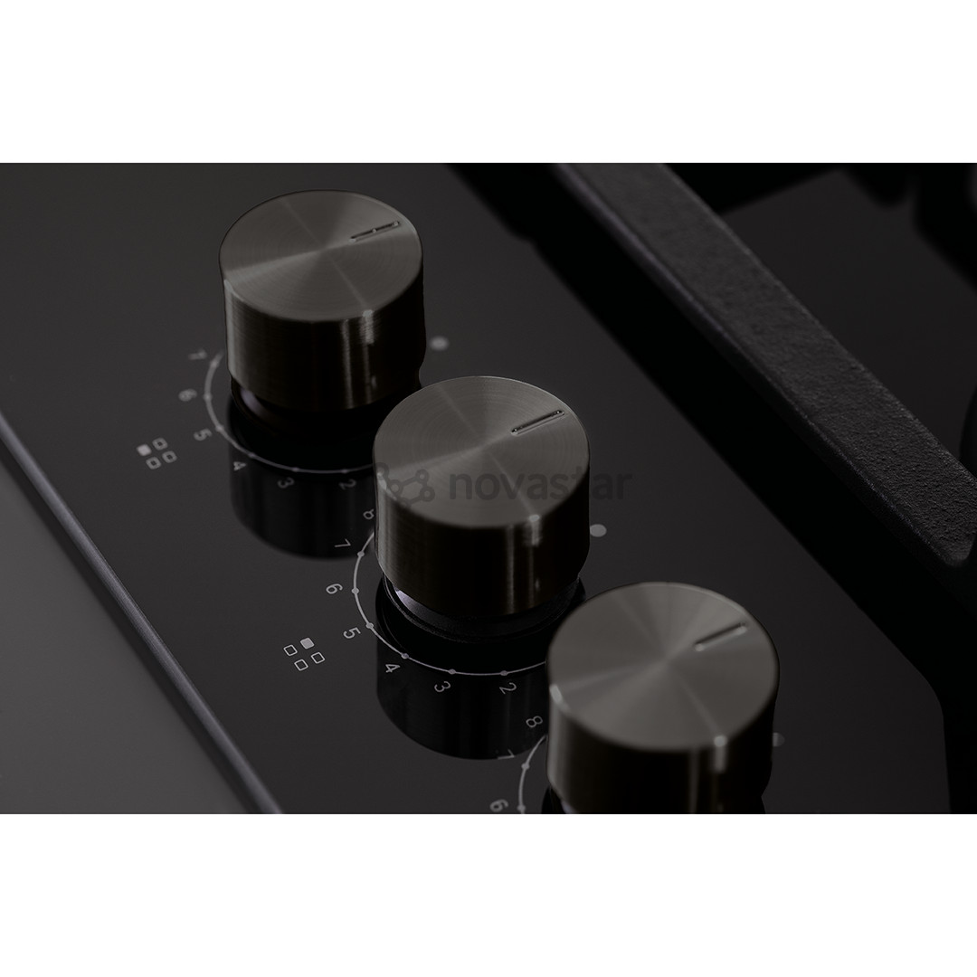 Whirlpool, width 59 cm, black - Built-in gas hob