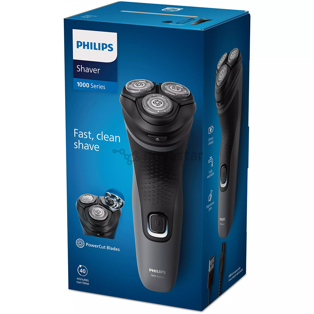 Barzdaskutė Philips Shaver 1000 Series, tamsiai pilka