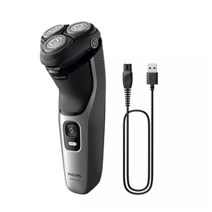 Barzdaskutė Philips Shaver 3000 Series, Wet & Dry, black/silver