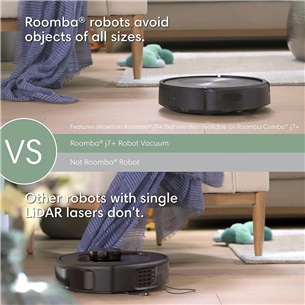 Dulkių siurblys robotas iRobot Roomba Combo® j7+, Wet & Dry, black