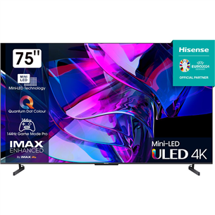 Televizorius Hisense U7KQ, 75'', Ultra HD, Mini LED 75U7KQ