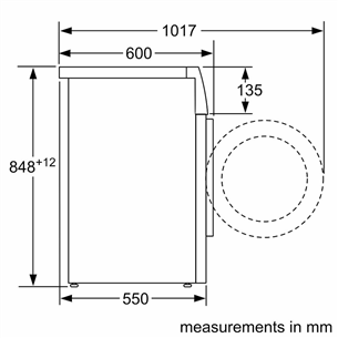 Bosch Series 4, 8 kg, depth 55 cm, 1400 rpm - Front load washing machine