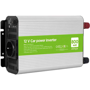 Inverteris Gembird 12V-> 800W + USB port EG-PWC800-01