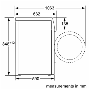 Skalbimo mašina Bosch WAV28KHPSN 8 Serija, 9 kg, 1400 rpm, gylis 59 cm