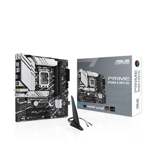 ASUS, Intel B760, LGA1700, DDR4, mATX, WiFi+BT - Mainboard