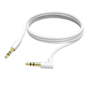 Hama Aux Cable, 3,5 mm - 3,5 mm, 90° angled plug, 1 m, white - Laidas