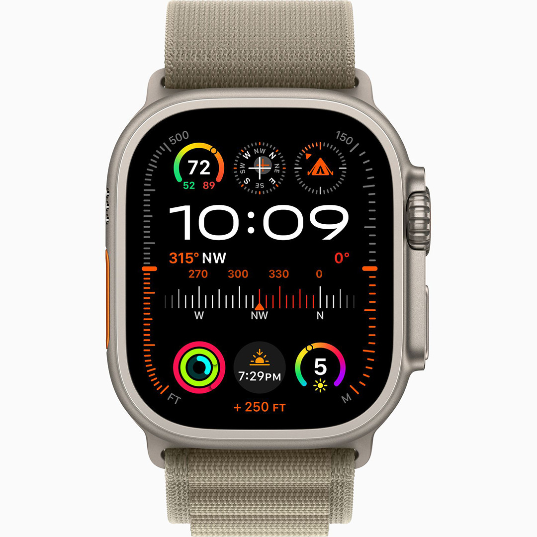 Apple Watch Ultra 2, 49 мм, Alpine Loop, Small, зеленый - Смарт-часы