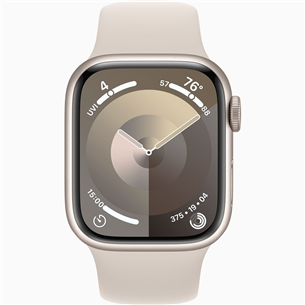 Išmanusis laikrodis Apple Watch Series 9 GPS, 41 mm, Sport Band, S/M, starlight