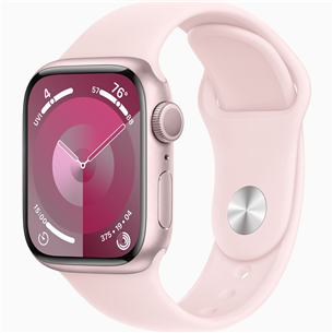 Apple Watch Series 9 GPS, 41 мм, Sport Band, S/M, розовый - Смарт-часы