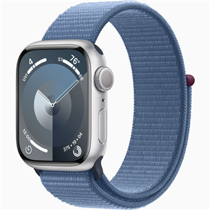 Apple Watch Series 9 GPS, 41 мм, Sport Loop, серебристый/синий - Смарт-часы