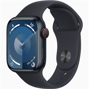 Apple Watch Series 9 GPS + Cellular, 41 мм, Sport Band, M/L, черный - Смарт-часы MRHT3ET/A