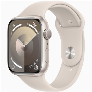 Išmanusis laikrodis Apple Watch Series 9 GPS, 45 mm, Sport Band, S/M, starlight