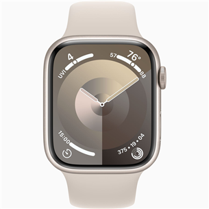 Išmanusis laikrodis Apple Watch Series 9 GPS, 45 mm, Sport Band, S/M, starlight