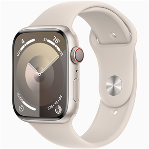 Apple Watch Series 9 GPS + Cellular, 45 мм, Sport Band, S/M, бежевый - Смарт-часы
