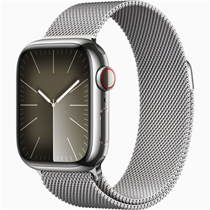 Išmanusis laikrodis Apple Watch Series 9 GPS + Cellular, 41 mm, Milanese Loop, silver stainless steel MRJ43ET/A