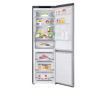 LG, Total No Frost, 341 л, высота 186 см, серебро - Холодильник