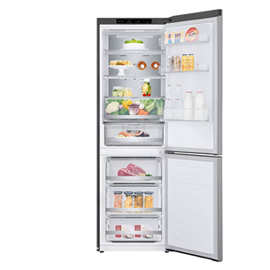 LG, Total No Frost, 341 L, 186 cm, silver - Refrigerator