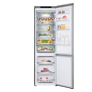 LG, Total No Frost, 384 L, 203 cm, stainless steel - Refrigerator