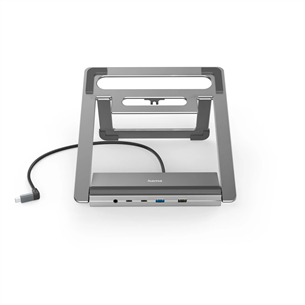 Hama Connect2Office Stand, USB-C dock, 12 портов, 100 Вт, серый - Док-станция для ноутбука / подставка