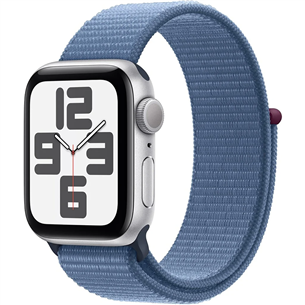 Apple Watch SE 2, GPS, Sport Loop, 44 мм, серебристый/синий - Смарт-часы