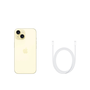 Išmanusis telefonas Apple iPhone 15, 128 GB, yellow