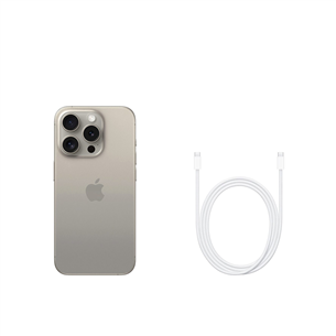 Išmanusis telefonas Apple iPhone 15 Pro, 128 GB, Natural Titanium