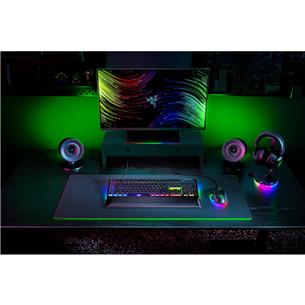 Razer BlackWidow V4, Green Switch, механическая, US, черный - Клавиатура