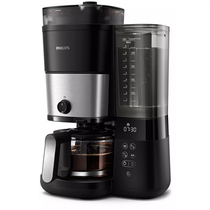 Kavos virimo aparatas Philips All-in-1 Brew, built-in grinder, 1,25 L, black